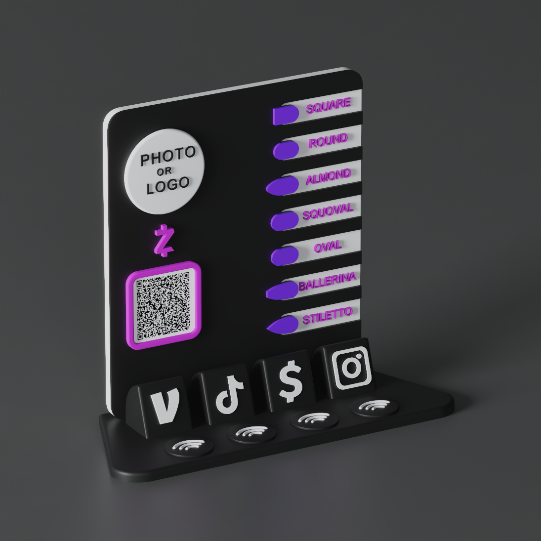NailForm Stand – Violet Chrome Edition