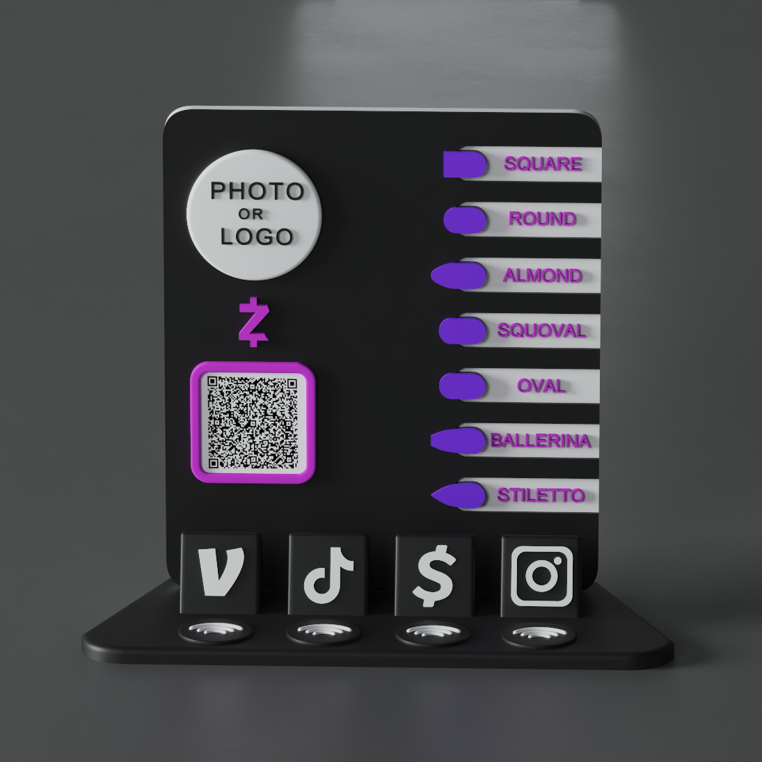 NailForm Stand – Violet Chrome Edition