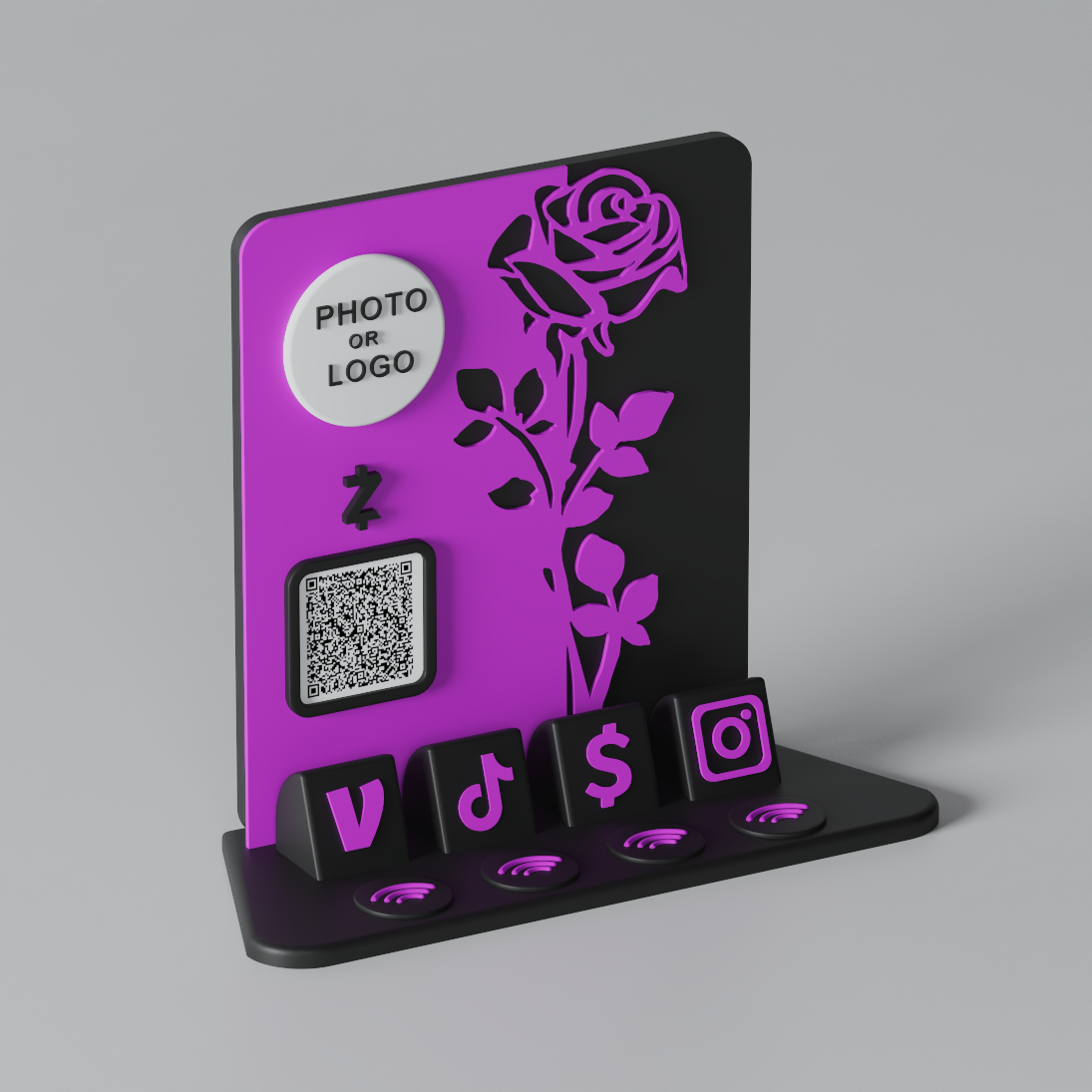 RoseRift Stand – Amethyst Bloom Edition