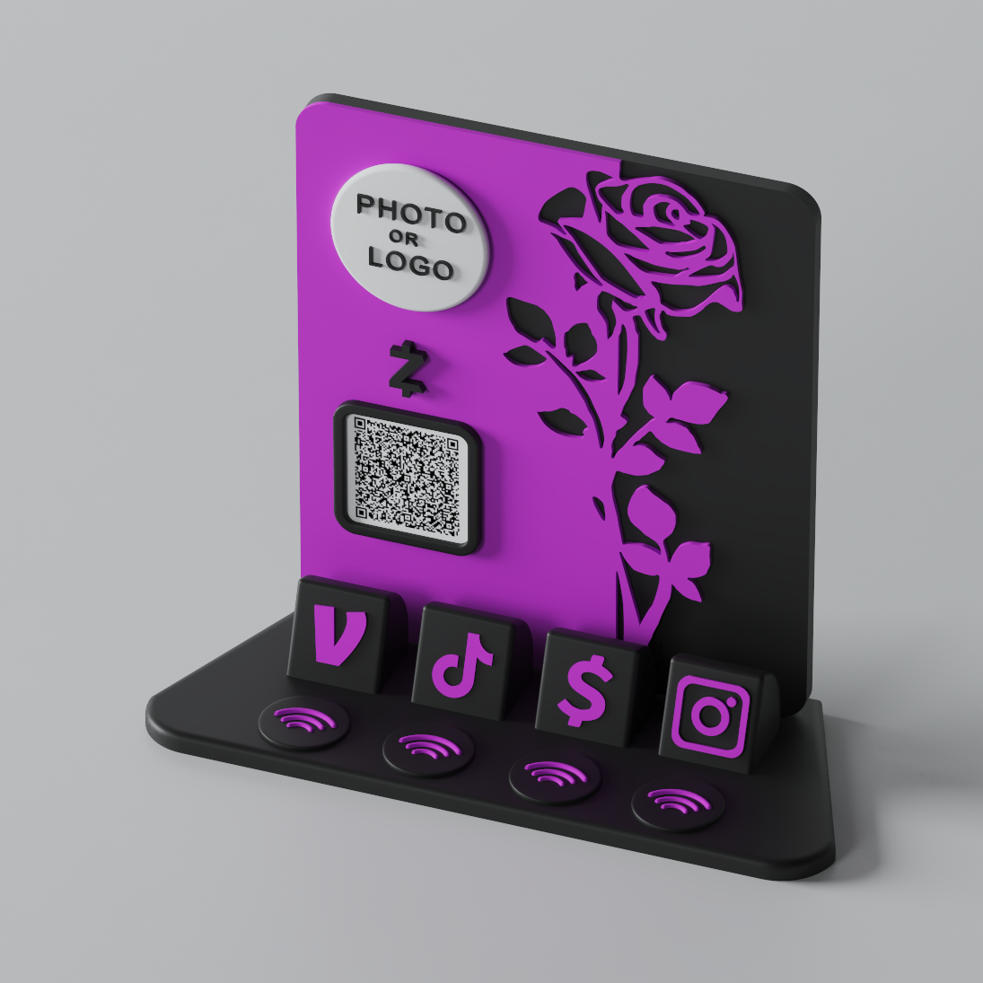 RoseRift Stand – Amethyst Bloom Edition
