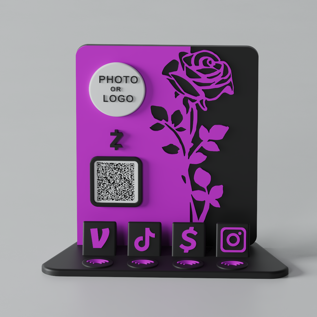 RoseRift Stand – Amethyst Bloom Edition