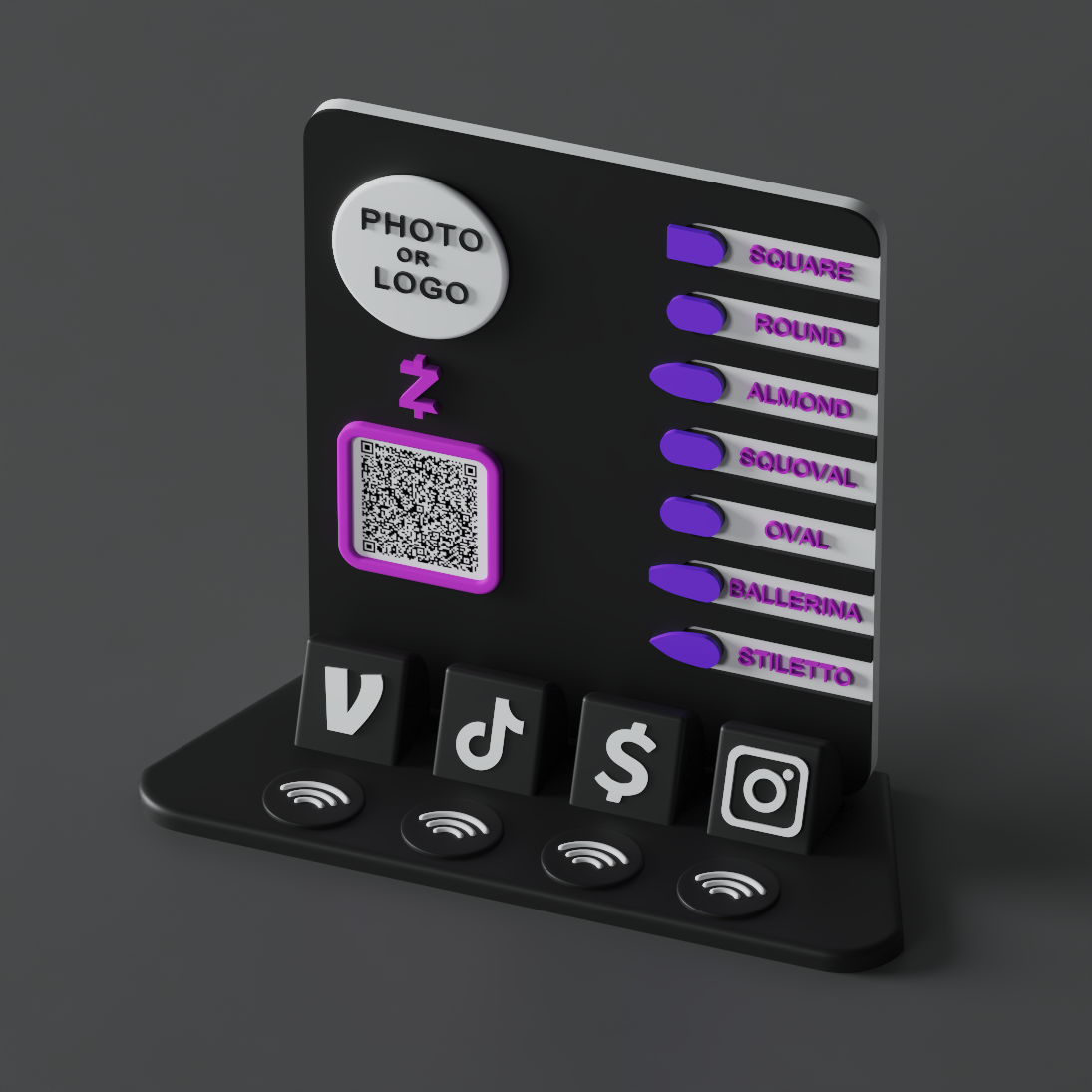 NailForm Stand – Violet Chrome Edition