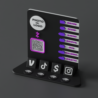 NailForm Stand – Violet Chrome Edition