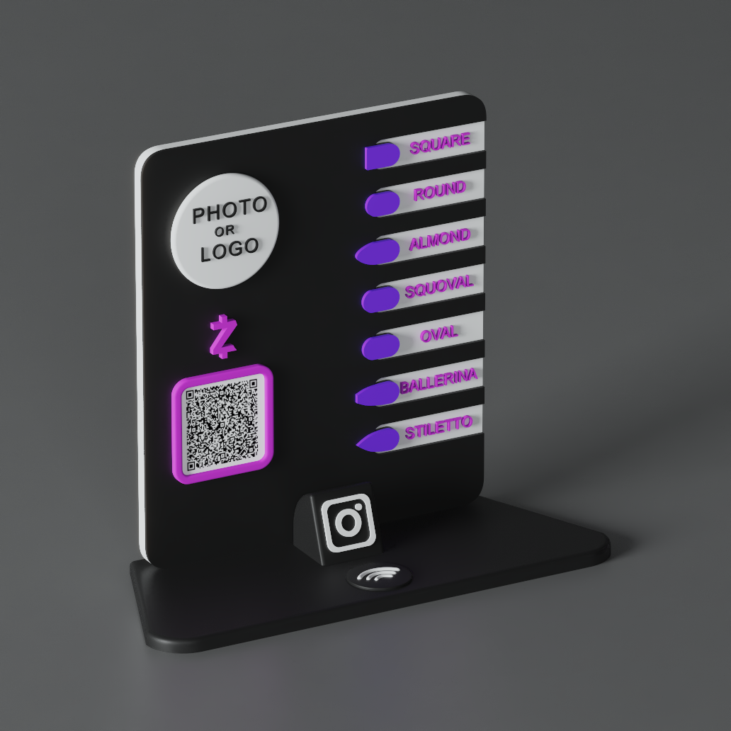 NailForm Stand – Violet Chrome Edition