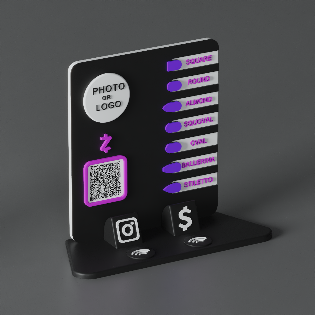 NailForm Stand – Violet Chrome Edition