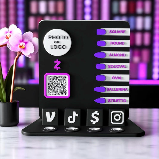 NailForm Stand – Violet Chrome Edition